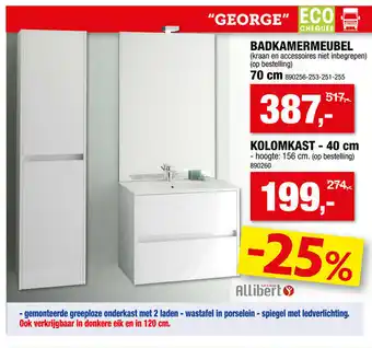 Hubo Allibert Badkamermeubel George aanbieding