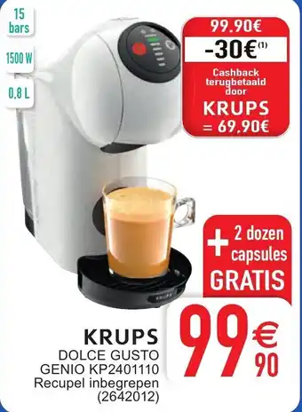 Cora Krups Dolce Gusto Genio aanbieding