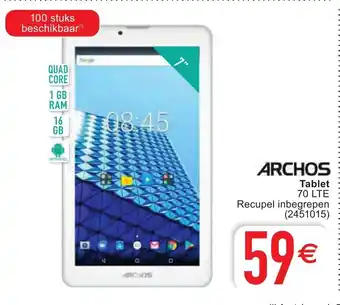 Cora Archos Tablet 70 LTE aanbieding