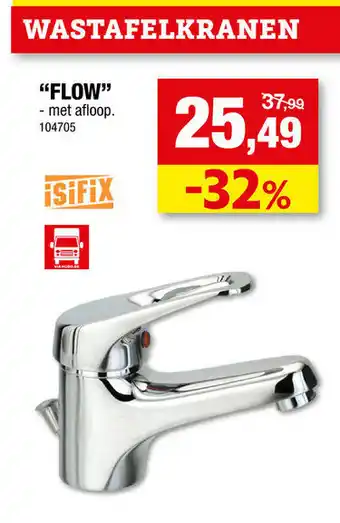 Hubo Isifix Wastafelkraan Flow aanbieding