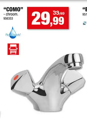 Hubo AquaTrends Wastafelkraan Como aanbieding
