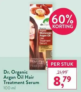 Holland & Barrett Dr. organic argan oil hair treatment serum aanbieding