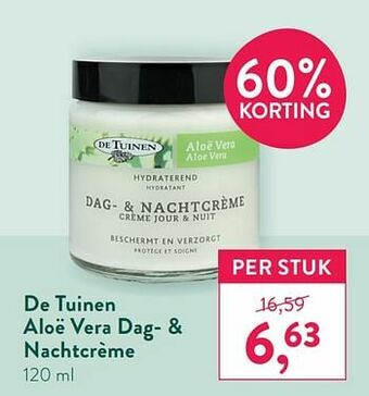 Holland & Barrett De tuinen aloë vera dag- + nachtcrème aanbieding