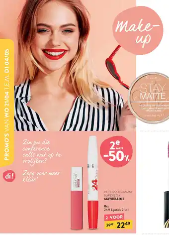Di Maybelline 24H Lipstick 2-in-1 aanbieding