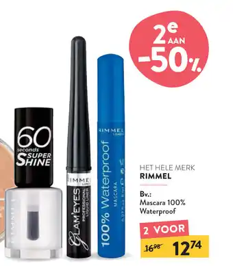 Di Rimmel Mascara 100% Waterproof aanbieding