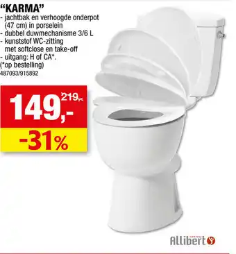 Hubo Allibert WC-pack Karma aanbieding