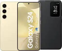 Coolblue Samsung Galaxy S24 128GB Geel 5G + Smart View Book Case Zwar aanbieding