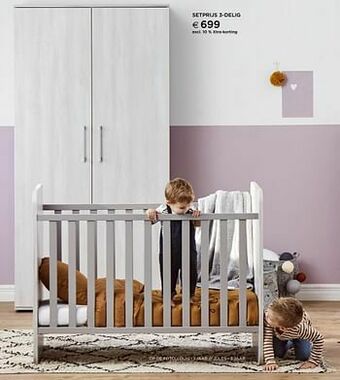 Dreambaby 3-delige meegroeikamer met kast met 2 deuren aanbieding