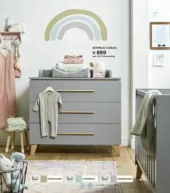 Dreambaby 3-delige babykamer met kast met 2 deuren aanbieding