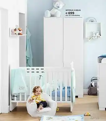 Dreambaby 3 - delig meegroeikamer met kast met 2 deuren aanbieding