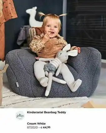 Dreambaby Kinderzetel beanbag teddy cream white aanbieding