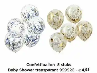 Confettiballon baby shower transparant