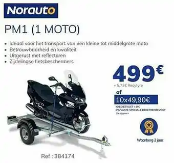 Auto5 Aanhangwagen pm1 1 moto aanbieding