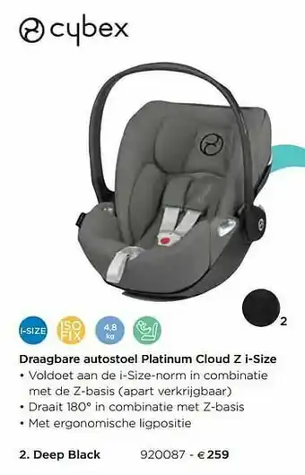 Dreambaby Draagbare autostoel platinum cloud z i-size deep black aanbieding