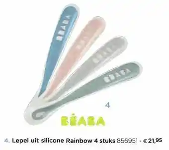 Lepel uit silicone rainbow 4 stuks