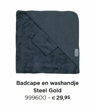 Badcape en washandje steel gold
