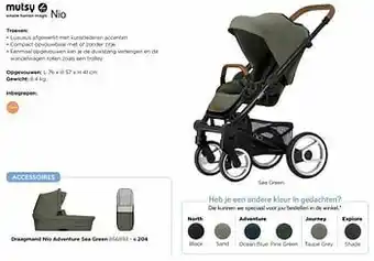 Dreambaby Draagmand nio adventure sea green aanbieding