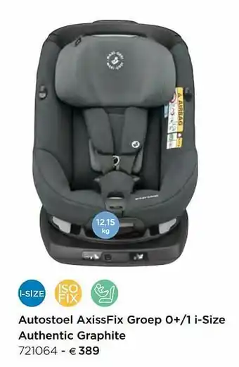 Dreambaby Autostoel axissfix groep 0+-1 i-size authentic graphite aanbieding