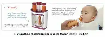 Vulmachine voor knijpzakjes squeeze station