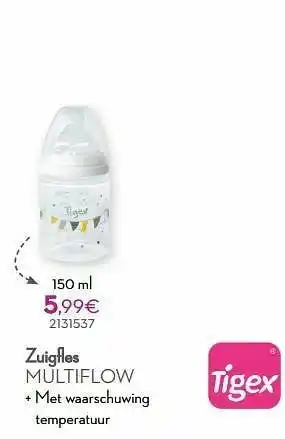 Cora Zuigfles multiflow + met waarschuwing temperatuur aanbieding