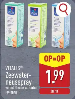 ALDI Vitalis zeewater neusspray aanbieding