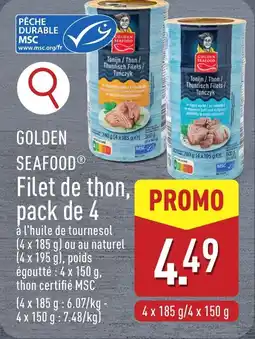 ALDI Golden seafood filet de thon pack de 4 aanbieding
