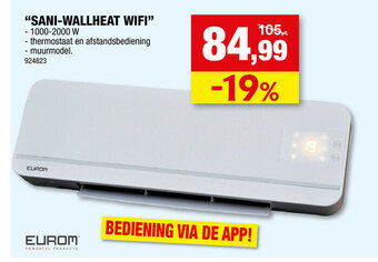 Hubo Eurom Badkamerkachels Sani-Wallheat WiFi aanbieding
