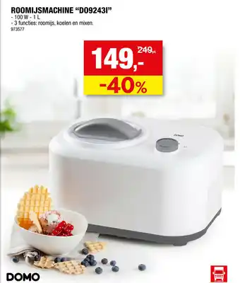 Hubo Domo Roomijsmachine | DO9243I aanbieding