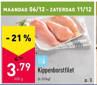 ALDI Kippenborstfilet 600g aanbieding