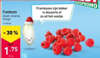 ALDI Frambozen 125g aanbieding
