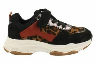 Berca Shoes Sprox Sneaker Laag Meisjes Vegan Maat 28/34 Trend Dierenprint - Zwart aanbieding