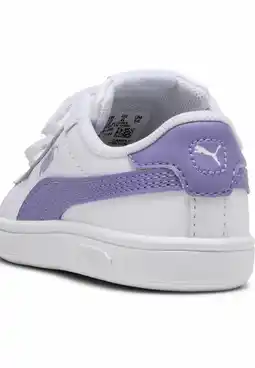 Decathlon Smash 3.0 leren V sneakers voor baby’s PUMA White Lavender Alert Purple aanbieding