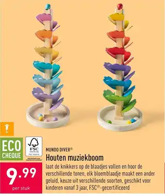 ALDI Mundo Diver Houten muziekboom aanbieding
