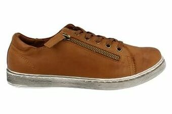 Berca Shoes Andrea Conti Veterschoen Dames Super Comfort Volledig Leder - Cognac aanbieding