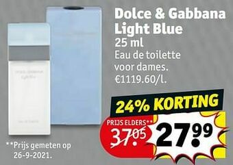 Kruidvat Dolce + gabbana light blue edt aanbieding