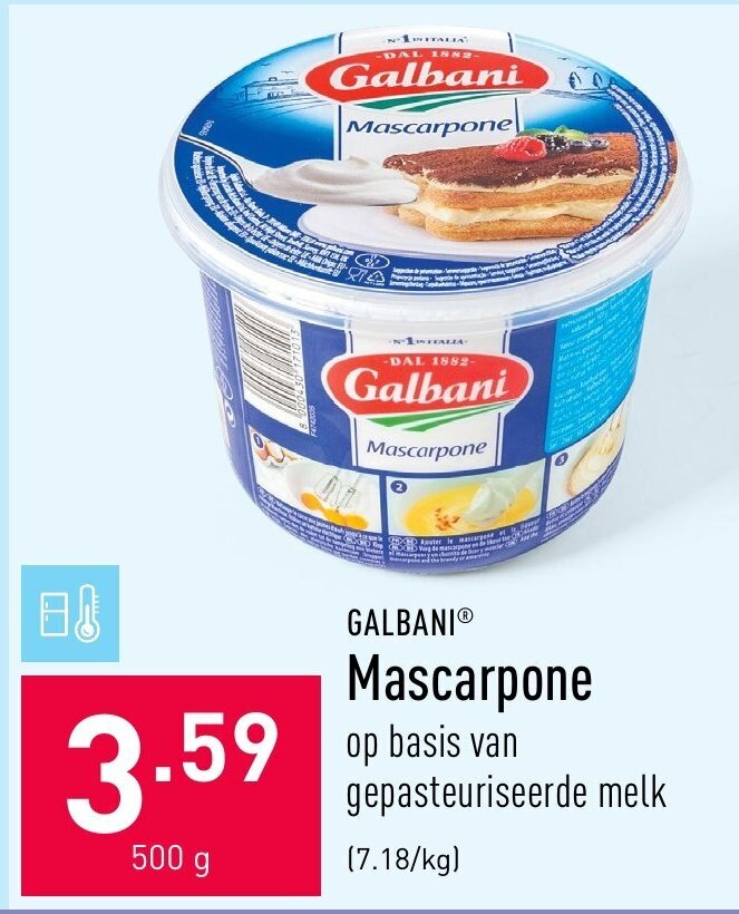 Galbani Mascarpone 500g promotie bij ALDI