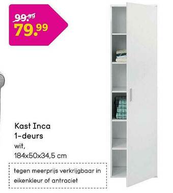 Leen Bakker Kast Inca 1-deurs aanbieding