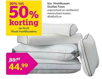 Leen Bakker Hoofdkussen Duoflex Foam aanbieding