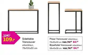 Leen Bakker Sidetable Vancouver, Pilaar Vancouver, Bijzettafel Vancouver aanbieding