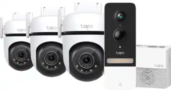 Coolblue TP-Link Tapo C520WS Lot de 3 + Smart Battery Video Doorbell D230S1 aanbieding