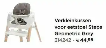 Verkleinkussen voor eetstoel steps geometric grey