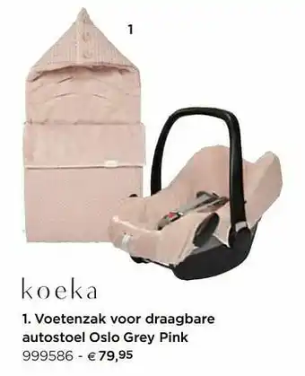 Dreambaby Voetenzak voor draagbare autostoel oslo grey pink aanbieding