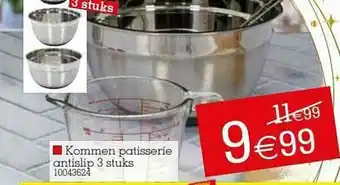 Kommen Patisserie Antislip 3 Stuks