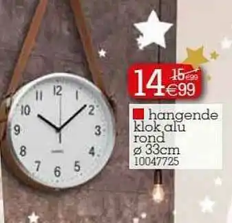 Hangende Klok Alu Rond