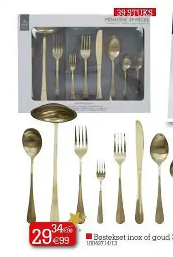 Yess Bestekset Inox Of Goud aanbieding