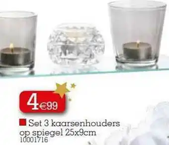 Yess Set 3 Kaarsenhouders Op Spiegel aanbieding