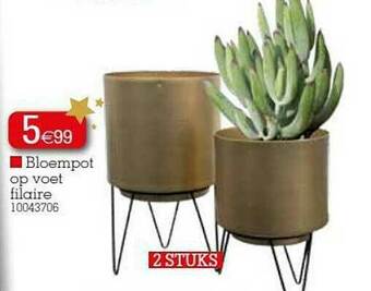 Yess Bloempot Op Voet Filaire aanbieding