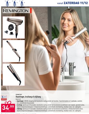 ALDI Remington Haardroger, krultang of stijltang aanbieding
