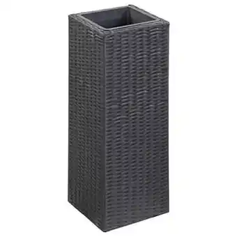Brico VidaXL plantenbak verhoogd 28x28x80 cm poly rattan zwart aanbieding