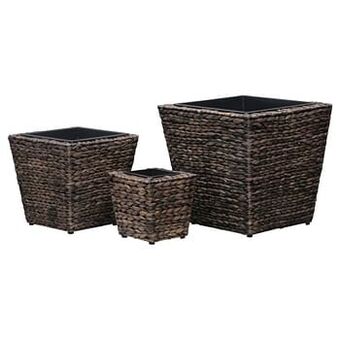 VidaXL plantenbak ken verhoogd 3 st waterhyacint bruin